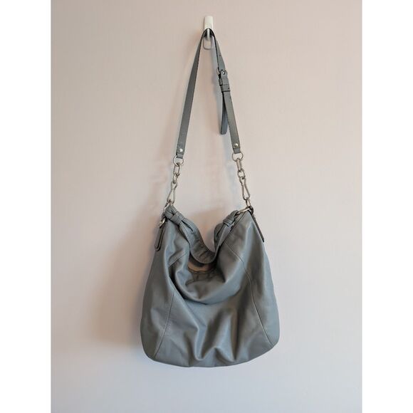 Coach Kristin Hobo Shoulder Bag Dark Stone Grey Pouch Pocket 2-Way Strap - Picture 2 of 7